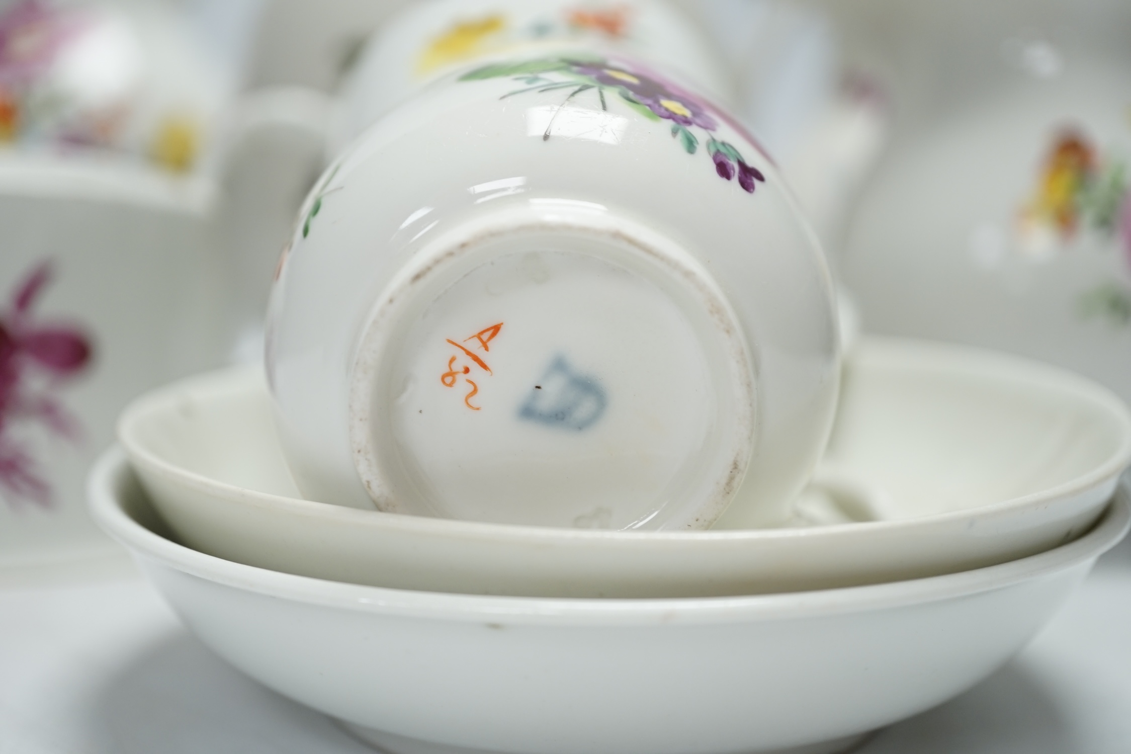 A 19th century Vienna part teaset (6) and three other items, largest 26cm high